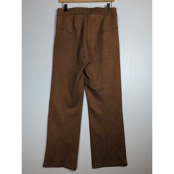 Andrew Marc Womens Pants Brown Faux Suede Stretch Pull On High Waist Small - Picture 2 of 13